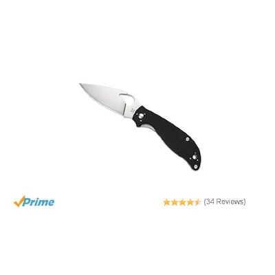 Amazon.com : Spyderco Raven 2 Folding Knife with 3.33" Plain Edge Blade : Sports