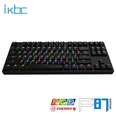 iKBC F87 RGB PBT Tenkeyless/Compact Mechanical Keyboard White/Black with Cherry 