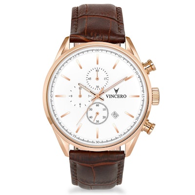 
    Men's Chronograph - White & Rose Gold Watch – Vincero Collective
  