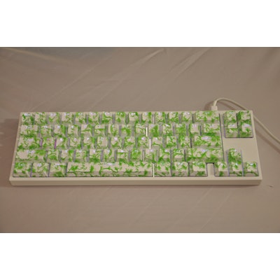 104 Key ABS Keycap Set Grass Green Flowers Water Transfer Double Shot Injection 