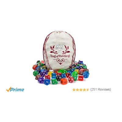 Amazon.com: Wiz Dice Bag of Holding: 140 Polyhedral Dice in 20 Guaranteed Comple