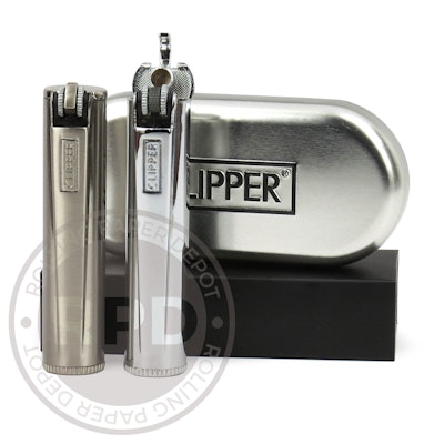 Clipper Full Metal Silver Flint Lock Lighter