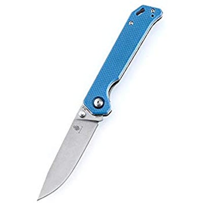 KIZER Knives Pocket Knife with Clip Blue G10 Handles Material EDC Folding Knife,