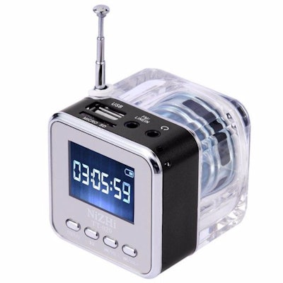 Mizhi Mini Portable Speaker Alarm Clock FM Radio Digital Clock  | eBay