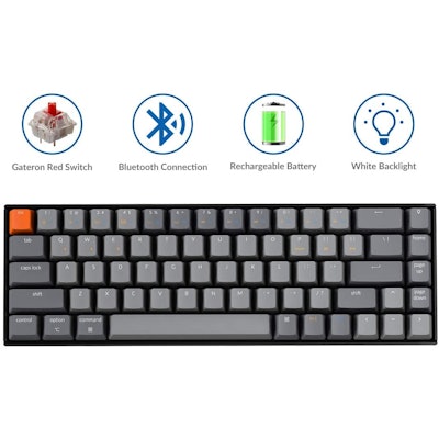 K6 Hot Swappable Wireless 68key Gateron Red