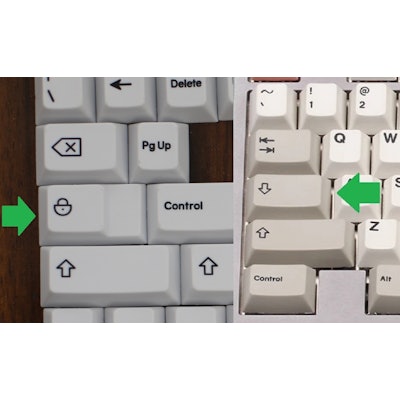Caps Lock 'Lock' or 'Downwards Facing Arrow' Icon Keycap
