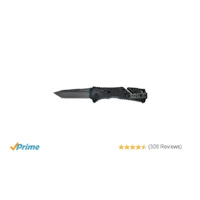 SOG Trident Assisted Folding Knife TF7-CP - Black TiNi 3.75" AUS-8 Straight Edge