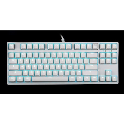 Ganss GS-87 White Case Ice Blue LED Mechanical Keyboard (Red Cherry MX)