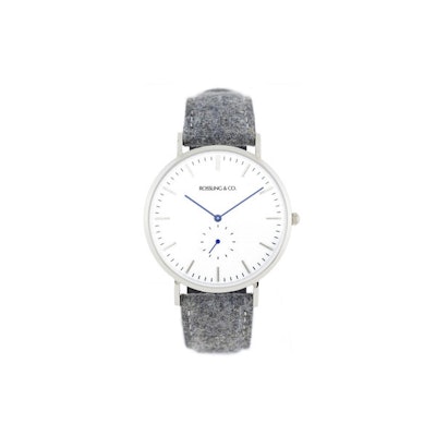 Silver & White (blue hands) with Light Gray Strap - Rossling & Co.