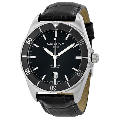 Certina DS First Ceramic  Black Leather Men's Watch C0144101605100 - DS First -