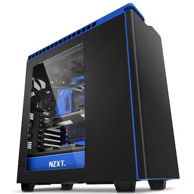NZXT H440 Black + Blue Mid Tower Case – NZXT