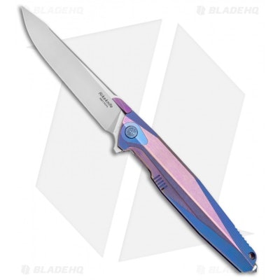Rike Knife 1707s Integral Frame Lock Knife Purple/Blue Titanium (3.75" Satin)  -