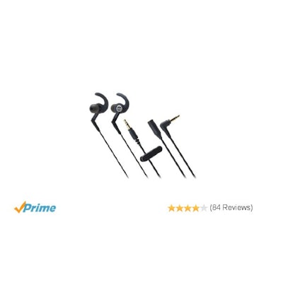 Amazon.com: Audio Technica ATHCKP500BK Sporfit In-ear Headphones, Black: Electro