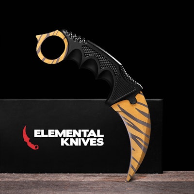 Real Tiger Tooth Karambit - Elemental Knives