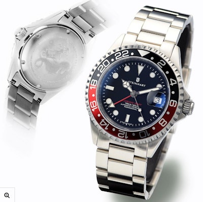 GMT-OCEAN 1 BLACK RED  - Diver Watches  - Steinhartwatches