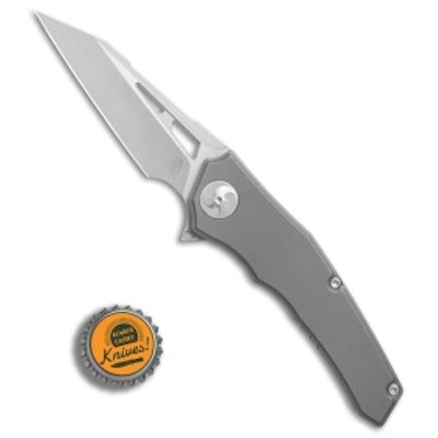 Aiorosu | Elite Frame Lock Flipper Knife | Stonewash Ti | Satin Finish