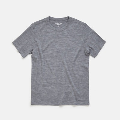 Wool&Prince | 100% Merino Wool Crew Neck T-Shirt | Heather Gray