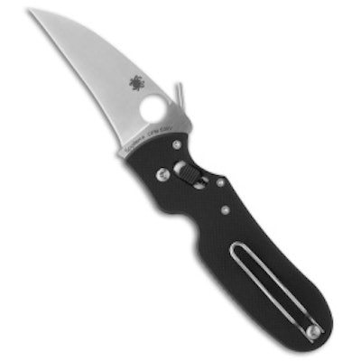 Spyderco P'Kal Knife C103GP Black G-10 (3" Satin Plain) - Blade HQ