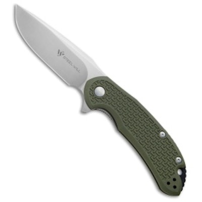 Steel Will Knives Cutjack Flipper Knife OD Green FRN (3.5" Satin) C22-1OD - Blad