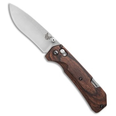 Benchmade Grizzly Creek Folder Wood AXIS Lock Knife w/ Gut Hook 15060-2 - Blade 