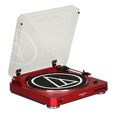 Audio Technica AT-LP60RD Fully Automatic Stereo Turntable System, Red