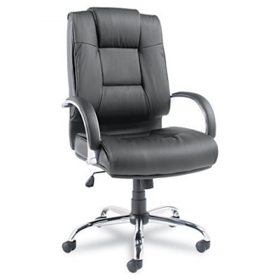 Alera Ravino Series High-Back Swivel/Tilt Leather Chair, Black
