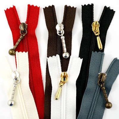 #3 YKK Zippers: 9" (23 cm) long