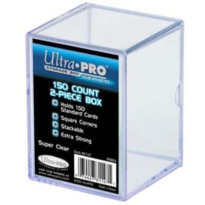 2-Piece 150 Count Clear Card Storage Box, Ultra PRO