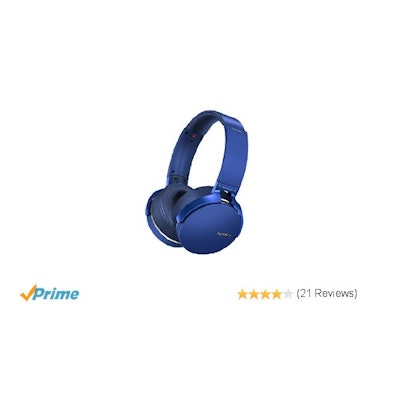 Sony XB950B1 Extra Bass Wireless Headphones with App Control, Blue (2017 model)