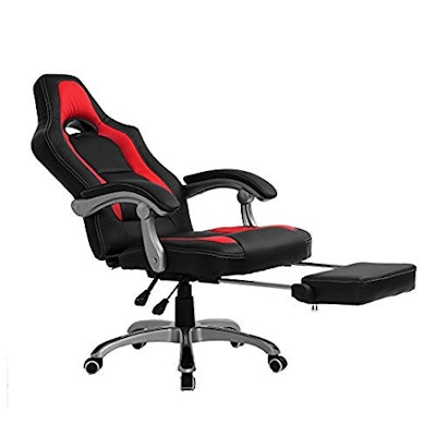 CTF Racing Sport Reclining High Back Swivel Chair with Foot Stool: Amazon.co.uk: