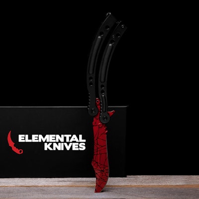 Real Crimson Web Butterfly - Elemental Knives  (Sharp or Blunt/Dull)