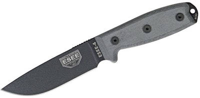 ESEE Knives ESEE-4P Plain Edge, Coyote Brown Sheath, Clip Plate, Paracord  - Kni
