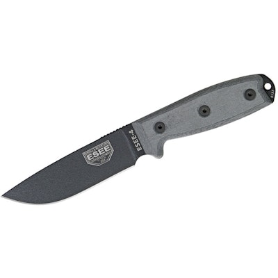 ESEE Knives ESEE-4P Plain Edge, Coyote Brown Sheath, Clip Plate, Paracord  - Kni