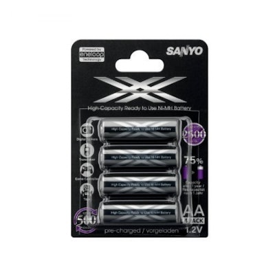 Sanyo Eneloop XX AA 2500mah Low Self Discharge rechargeable battery 4HR-3UWX