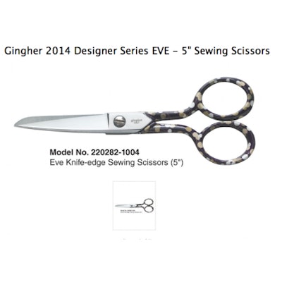 Gingher 2014 Designer Series - Eve 5" Sewing Scissors