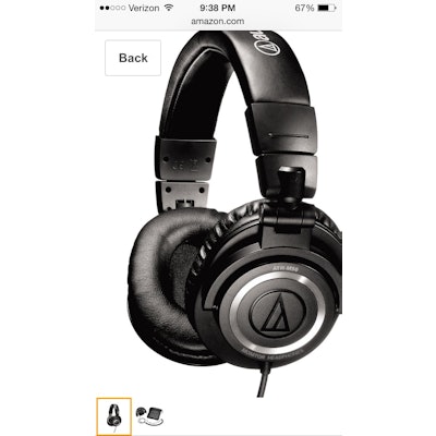 Audio-Technica ATH-M50 Professional Studio Monitor Headphones