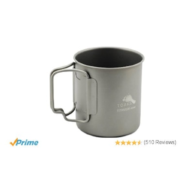 Amazon.com : TOAKS Titanium 450ml Cup : Camping Cups : Sports & Outdoors