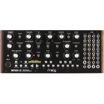 Moog Mother-32 Semi-modular Eurorack-format Analog Synthesizer and Step Sequence