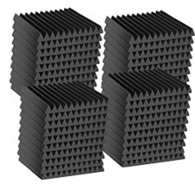 mybecca 48 Pack Acoustic Wedge Studio Soundproofing Foam Wall Tiles 12" X 12" X 