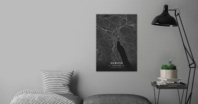Zurich, Switzerland by DesignerMap Art