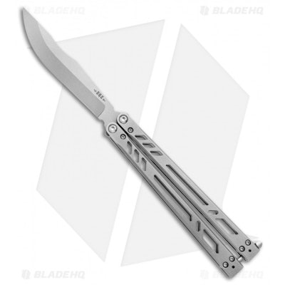 BRS Barebones Balisong Butterfly Knife Stainless Steel (4.375" Stonewash) - Blad