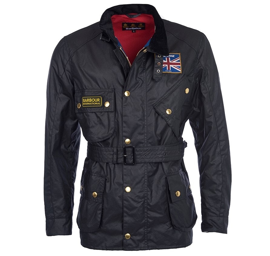 men's barbour international union jack waxed jacket