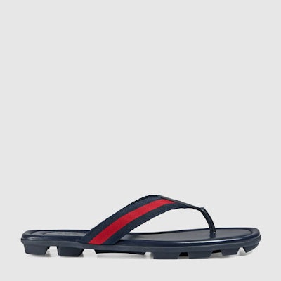 Gucci Men - Web and leather thong sandal - 429362H91A08463