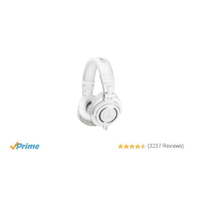 Amazon.com: Audio-Technica ATH-M50xWH Professional Studio Monitor Headphones: Mu