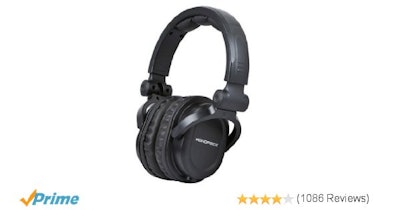 Monoprice 108323 Premium Hi-Fi DJ Style Over-the-Ear Pro Headphone B