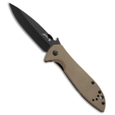 Kershaw Emerson CQC-4K Frame Lock Knife Brown G-10 (3.25" Black) 6054BLK  - Blad