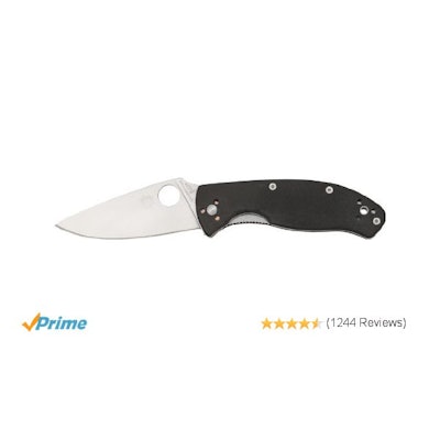 Amazon.com : Spyderco Tenacious G-10 Handle Folding Plain Edge Knife : Hunting F