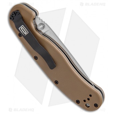 Ontario RAT Model 1 Liner Lock Knife Coyote Brown (3.625" D2 Satin) 8867CB - Bla