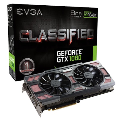 EVGA GeForce GTX 1080 CLASSIFIED GAMING, 08G-P4-6386-KR, 8G