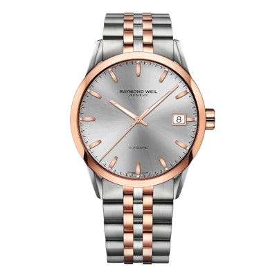FREELANCER Automatic date Two-tone silver dial